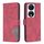 Custodia per telefono in pelle con trama romboidale con fibbia magnetica per Honor X7b (rossa) Custodia per telefono in pelle con trama romboidale con fibbia magnetica per Honor X7b (rossa)