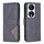 Custodia per telefono in pelle con trama romboidale con fibbia magnetica per Honor X7b (nera) Custodia per telefono in pelle con trama romboidale con fibbia magnetica per Honor X7b (nera)