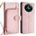 Custodia per telefono in pelle con cerniera Realme 12+ 5G (oro rosa)