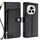 Custodia per telefono in pelle con cerniera per Honor Magic6 Pro (nera)