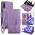 Custodia per telefono in pelle goffrata albero e cervo per Honor 9X (viola) Custodia per telefono in pelle goffrata albero e cervo per Honor 9X (viola)