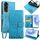 Custodia per telefono in pelle goffrata albero e cervo per Honor X50i 5G (blu) Custodia per telefono in pelle goffrata albero e cervo per Honor X50i 5G (blu)