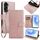 Custodia per telefono in pelle goffrata albero e cervo per Honor X50i 5G (oro rosa) Custodia per telefono in pelle goffrata albero e cervo per Honor X50i 5G (oro rosa)