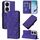 Custodia per telefono in pelle flip in rilievo 3D a tracolla per Honor Play 50 Plus (viola) Custodia per telefono in pelle flip in rilievo 3D a tracolla per Honor Play 50 Plus (viola)