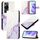 Custodia per telefono in pelle flip con motivo marmo PT003 per Huawei P60 / P60 Pro (LS006 bianco viola) Custodia per telefono in pelle flip con motivo marmo PT003 per Huawei P60 / P60 Pro (LS006 bianco viola)