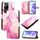 Per Huawei P60 / P60 Pro Custodia in pelle flip con motivo marmo PT003 (LS001 Rosa Viola Oro) Per Huawei P60 / P60 Pro Custodia in pelle flip con motivo marmo PT003 (LS001 Rosa Viola Oro)