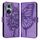 Custodia per telefono in pelle con farfalla goffrata per Honor 50 Pro / Huawei Nova 9 Pro (viola)