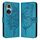 Custodia per telefono in pelle con farfalla goffrata per Honor 50 Pro / Huawei Nova 9 Pro (blu)