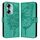 Custodia per telefono in pelle con farfalla goffrata per Honor 60 (verde)