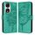 Custodia per telefono in pelle con farfalla goffrata per Honor 90 (verde)