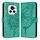 Custodia per telefono in pelle farfalla goffrata globale per Honor Magic6 5G (verde) Custodia per telefono in pelle farfalla goffrata globale per Honor Magic6 5G (verde)