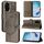 Custodia in pelle con motivo a farfalla in rilievo per Honor 200 Pro (grigio) Custodia in pelle con motivo a farfalla in rilievo per Honor 200 Pro (grigio)