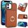 Per iPhone 14/13 Custodia per telefono con porta carte antifurto RFID (marrone) Per iPhone 14/13 Custodia per telefono con porta carte antifurto RFID (marrone)