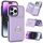 Per iPhone 13 Pro Max Custodia per telefono con porta carte antifurto RFID (viola)