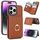 Per iPhone 12 Pro Max Custodia per telefono con porta carte antifurto RFID (marrone) Per iPhone 12 Pro Max Custodia per telefono con porta carte antifurto RFID (marrone)