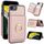 Per iPhone 8 Plus / 7 Plus Custodia per telefono con porta carte antifurto RFID (oro rosa) Per iPhone 8 Plus / 7 Plus Custodia per telefono con porta carte antifurto RFID (oro rosa)