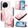 Per TCL 50 XL PT003 Custodia in pelle con motivo marmo (oro rosa)
