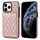Per iPhone 11 Pro Custodia per telefono con trama rombica e cordino lungo (oro rosa) Per iPhone 11 Pro Custodia per telefono con trama rombica e cordino lungo (oro rosa)