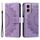 Per Motorola Moto G85 Totem Custodia per cellulare in pelle con fiore goffrato con cordino (viola) Per Motorola Moto G85 Totem Custodia per cellulare in pelle con fiore goffrato con cordino (viola)
