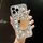 Per iPhone 13 Pro Custodia per PC con strass bling fatta a mano a specchio (quadrato grigio argento) Per iPhone 13 Pro Custodia per PC con strass bling fatta a mano a specchio (quadrato grigio argento)