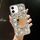Per iPhone 12 Custodia per PC con strass bling fatta a mano a specchio (quadrato grigio argento) Per iPhone 12 Custodia per PC con strass bling fatta a mano a specchio (quadrato grigio argento)
