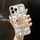 Per iPhone 12 Pro Custodia per telefono per PC con strass bling fatta a mano a specchio (fiore grigio argento) Per iPhone 12 Pro Custodia per telefono per PC con strass bling fatta a mano a specchio (fiore grigio argento)