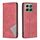 Custodia magnetica in pelle con texture a rombo per Honor X6b (rosso)
