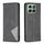 Custodia magnetica in pelle con texture a rombo per Honor X6b (nera)