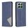 Custodia magnetica in pelle con texture a rombo per Honor X6b (blu)
