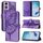 Per Motorola Moto E14 Custodia in pelle con motivo a farfalla in rilievo (viola) Per Motorola Moto E14 Custodia in pelle con motivo a farfalla in rilievo (viola)