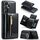 Custodia in pelle per Samsung Galaxy S23 FE 5G DG.MING serie M3 con polvere glitterata (nera) Custodia in pelle per Samsung Galaxy S23 FE 5G DG.MING serie M3 con polvere glitterata (nera)