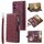 Per Motorola Moto G55 Custodia per telefono in pelle con cerniera e cordino con texture a griglia (rosso vino) Per Motorola Moto G55 Custodia per telefono in pelle con cerniera e cordino con texture a griglia (rosso vino)