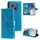 Per Motorola Edge 50 Neo Totem Flower Custodia in pelle goffrata con cordino (blu) Per Motorola Edge 50 Neo Totem Flower Custodia in pelle goffrata con cordino (blu)