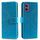 Per Motorola Moto G55 Custodia in pelle con motivo Totem Flower e cordino (blu) Per Motorola Moto G55 Custodia in pelle con motivo Totem Flower e cordino (blu)