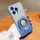 Per iPhone 16 Pro Custodia per telefono in TPU con supporto rotondo glitterato sfumato placcato (blu Sierra) Per iPhone 16 Pro Custodia per telefono in TPU con supporto rotondo glitterato sfumato placcato (blu Sierra)