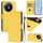 Per TCL 50 Pro NxtPaper Custodia per telefono in pelle tinta unita con cordino (giallo limone) Per TCL 50 Pro NxtPaper Custodia per telefono in pelle tinta unita con cordino (giallo limone)