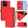 Custodia per telefono in pelle tinta unita per Honor X6a 4G con cordino (rosso) Custodia per telefono in pelle tinta unita per Honor X6a 4G con cordino (rosso)