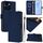 Custodia per telefono in pelle tinta unita per Honor X6a 4G con cordino (blu navy) Custodia per telefono in pelle tinta unita per Honor X6a 4G con cordino (blu navy)