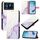 Per Cubot A20 PT003 Custodia in pelle con motivo in marmo (bianco viola)