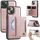 Per iPhone 13 AutSpace A13 MagSafe Magnetic RFID Flip Card Bag Custodia per telefono (oro rosa) Per iPhone 13 AutSpace A13 MagSafe Magnetic RFID Flip Card Bag Custodia per telefono (oro rosa)