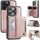 Per iPhone 12 Pro Max AutSpace A13 MagSafe Magnetico RFID Flip Card Bag Custodia per telefono (oro rosa) Per iPhone 12 Pro Max AutSpace A13 MagSafe Magnetico RFID Flip Card Bag Custodia per telefono (oro rosa)