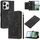 Per Redmi Note 14 5G Custodia per telefono in pelle goffrata con cordino (nero) Per Redmi Note 14 5G Custodia per telefono in pelle goffrata con cordino (nero)