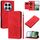 Per Redmi Note 14 Pro 5G Custodia per telefono in pelle goffrata con tulipani e cordino (rosso) Per Redmi Note 14 Pro 5G Custodia per telefono in pelle goffrata con tulipani e cordino (rosso)