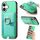 Custodia per iPhone 16 Plus con inserto laterale in pelle con anello a croce retrò e tasca porta carte MagSafe (verde) Custodia per iPhone 16 Plus con inserto laterale in pelle con anello a croce retrò e tasca porta carte MagSafe (verde)