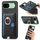 Custodia per telefono con inserto laterale in pelle con anello a croce retrò per Google Pixel 7a MagSafe (nera)