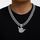 Collana cubana con ciondolo a forma di dito con diamanti, personalizzata, 666 uomini abbaglianti, alla moda, hip hop, strass (argento) Collana cubana con ciondolo a forma di dito con diamanti, personalizzata, 666 uomini abbaglianti, alla moda, hip hop, strass (argento)