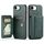 Per iPhone 16e Fierre Shann Oil Wax Cow Leather Card Holder Back Phone Case (verde) Per iPhone 16e Fierre Shann Oil Wax Cow Leather Card Holder Back Phone Case (verde)