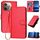 Per OPPO A5 Pro 5G YX0070 Custodia in pelle con fibbia in fibra di carbonio e cordino (rosso) Per OPPO A5 Pro 5G YX0070 Custodia in pelle con fibbia in fibra di carbonio e cordino (rosso)