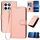Per Honor X8c 4G YX0070 Custodia in pelle con fibbia in fibra di carbonio e cordino (rosa) Per Honor X8c 4G YX0070 Custodia in pelle con fibbia in fibra di carbonio e cordino (rosa)