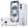 Per iPhone 16 Custodia per telefono con supporto MagSafe a nido d'ape (trasparente satinato) Per iPhone 16 Custodia per telefono con supporto MagSafe a nido d'ape (trasparente satinato)